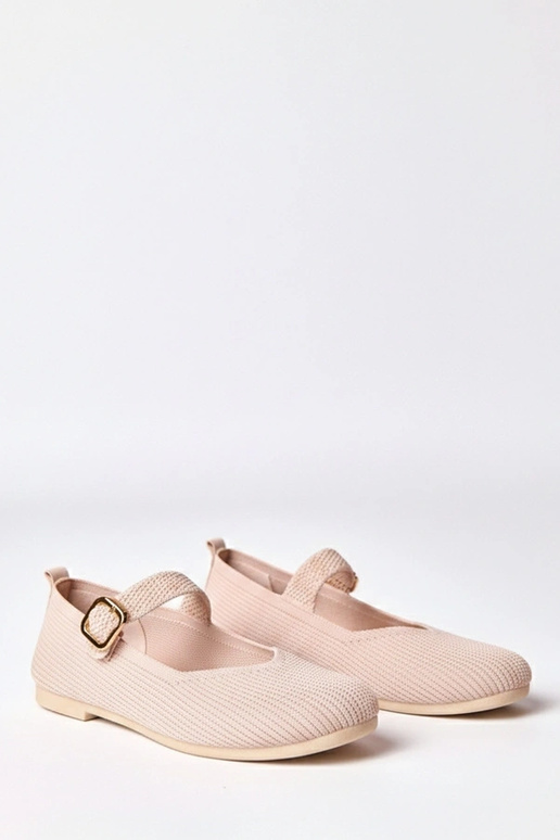 Ballerine in tessuto rosa con...