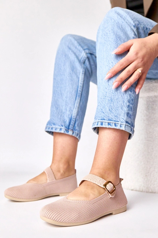 Ballerine in tessuto rosa con...