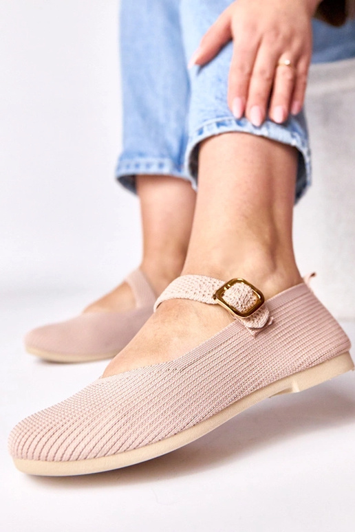 Ballerine in tessuto rosa con...