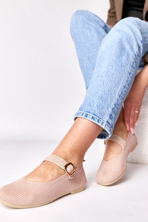 Ballerine in tessuto rosa con...