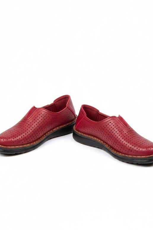 Mezze scarpe a rete color vino Rosa