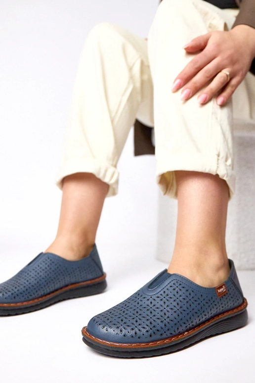 Mezze scarpe a rete blu scuro Rosa