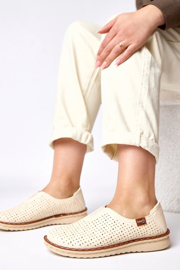 Mezze scarpe a rete crema Rosa