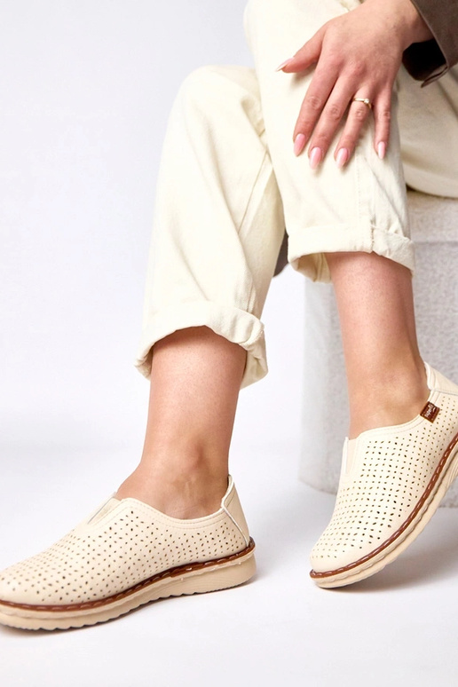 Mezze scarpe a rete crema Rosa