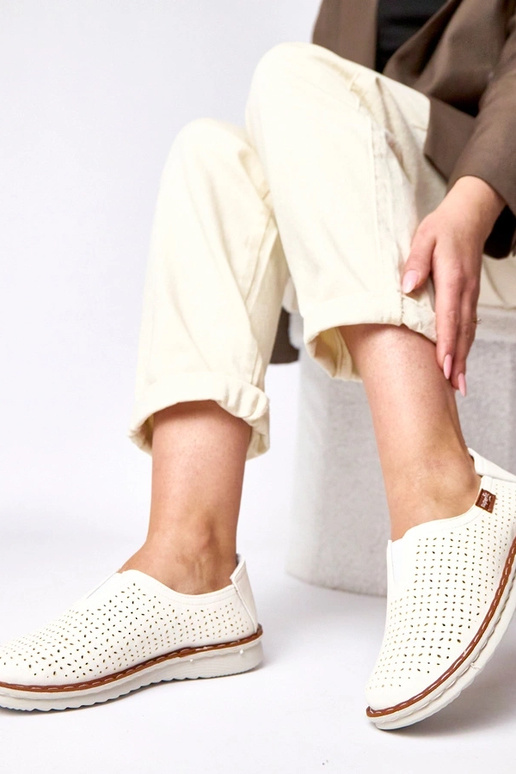 Mezze scarpe a rete bianche Rosa