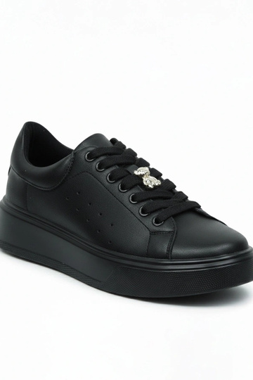 Scarpe sportive in pelle nere con piattaforma Cambell 2