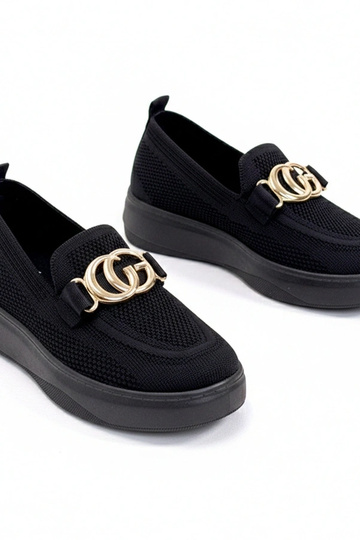 Scarpe sportive in tessuto nere con fibbia Catherine
