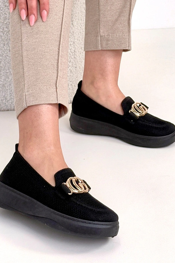 Scarpe sportive in tessuto nere con fibbia Catherine 2