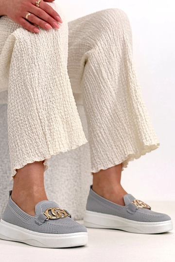 Scarpe sportive in tessuto grigie con fibbia Catherine