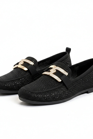 Mocassini neri decorati con...