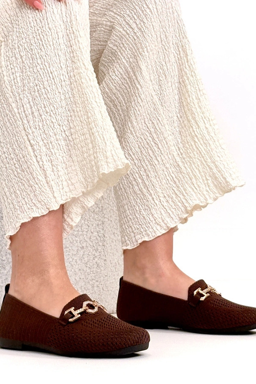 Mocassini in tessuto marroni con...