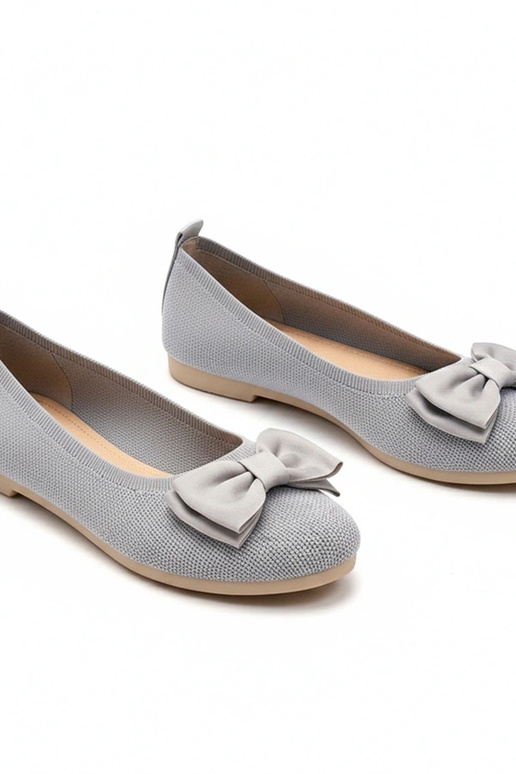 Ballerine in pelliccia grigia con...