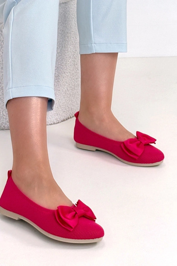Ballerine in pelliccia rosa con fiocchetto Paisley