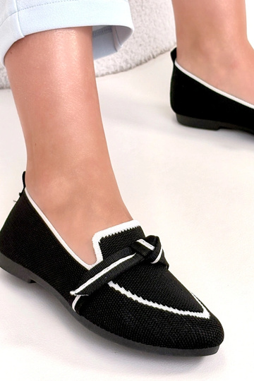 Ballerine in pelliccia nere con lacci Serenity 2
