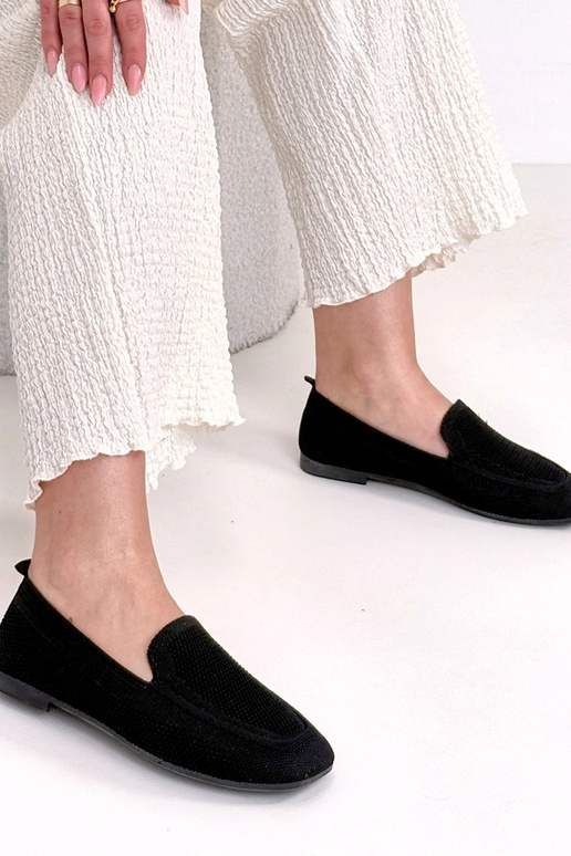 Mocassini neri in tessuto Addison