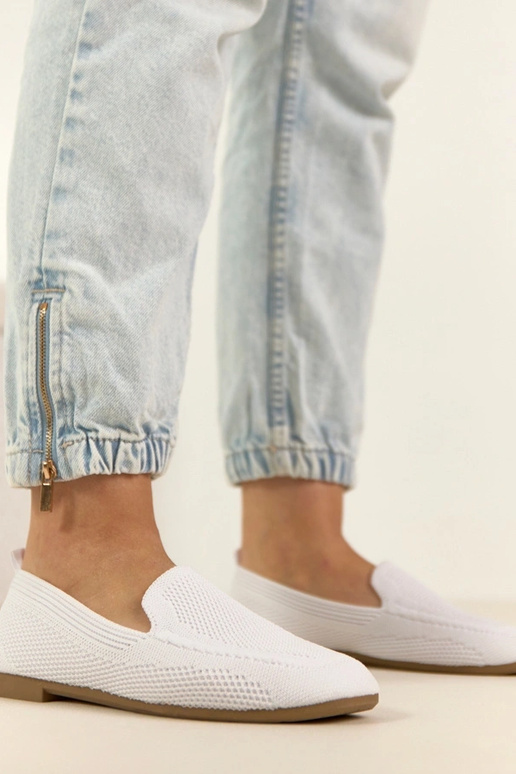 Mocassini bianchi in tessuto Addison