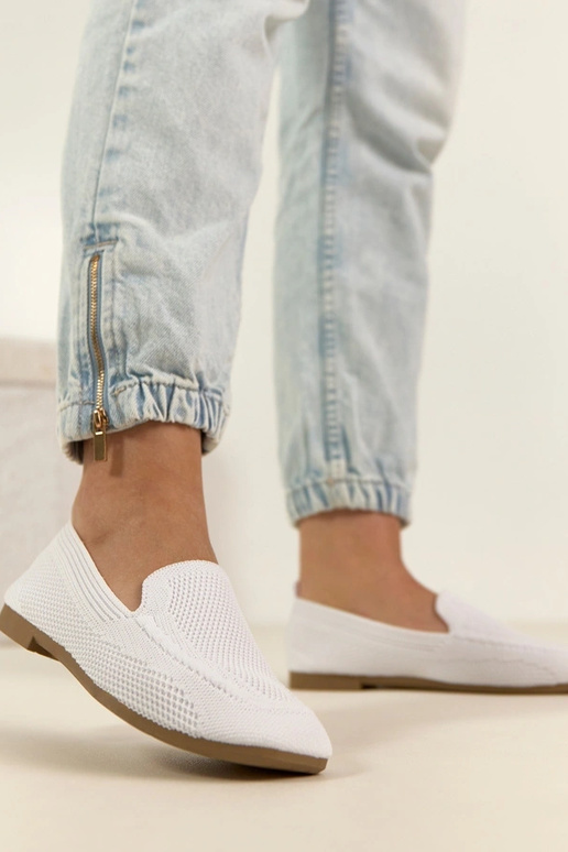 Mocassini bianchi in tessuto Addison