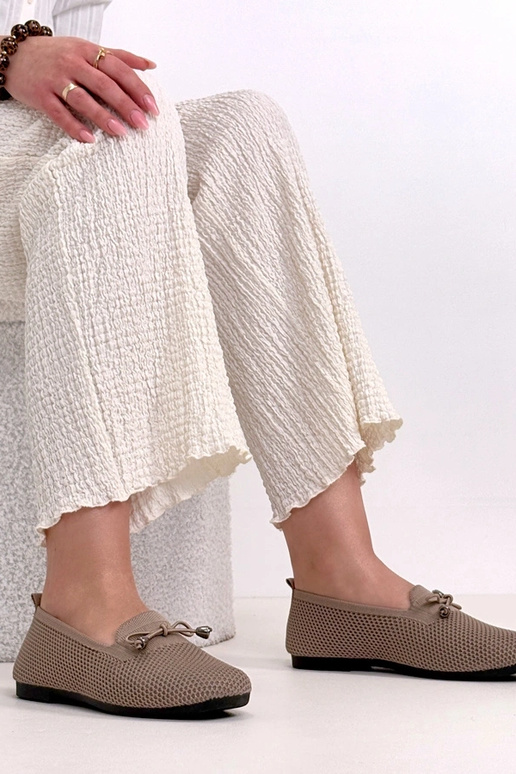 Mocassini in tessuto color sabbia...