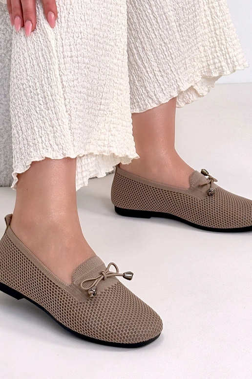 Mocassini in tessuto color sabbia...