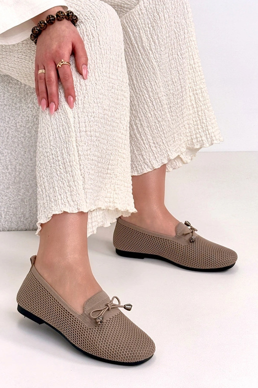 Mocassini in tessuto color sabbia...