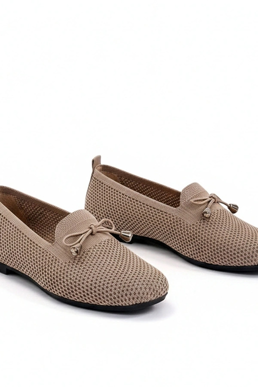 Mocassini in tessuto color sabbia...