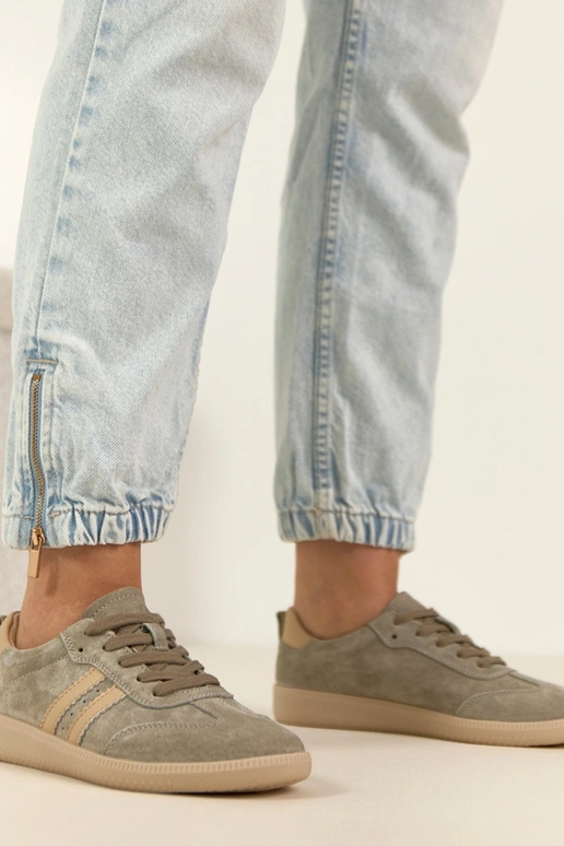 Scarpe sportive in pelle chaki Filippo