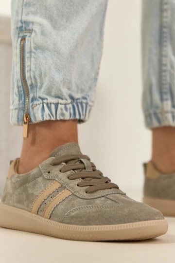 Scarpe sportive in pelle chaki Filippo 2