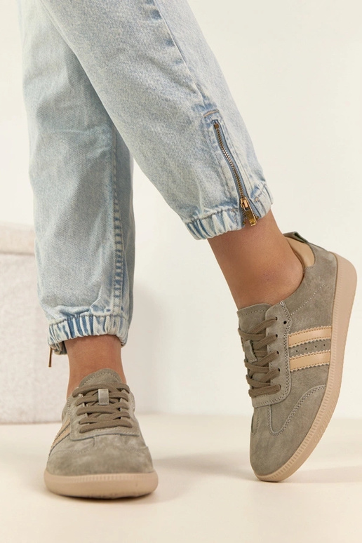 Scarpe sportive in pelle chaki Filippo