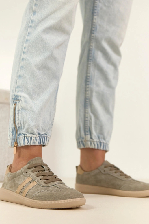 Scarpe sportive in pelle chaki Filippo