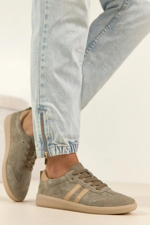 Scarpe sportive in pelle chaki Filippo