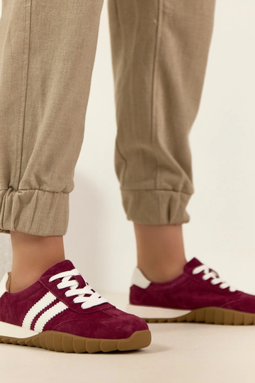 Scarpe sportive in pelle bordeaux Filippo