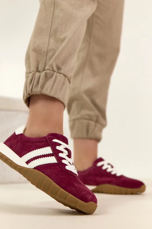 Scarpe sportive in pelle bordeaux...
