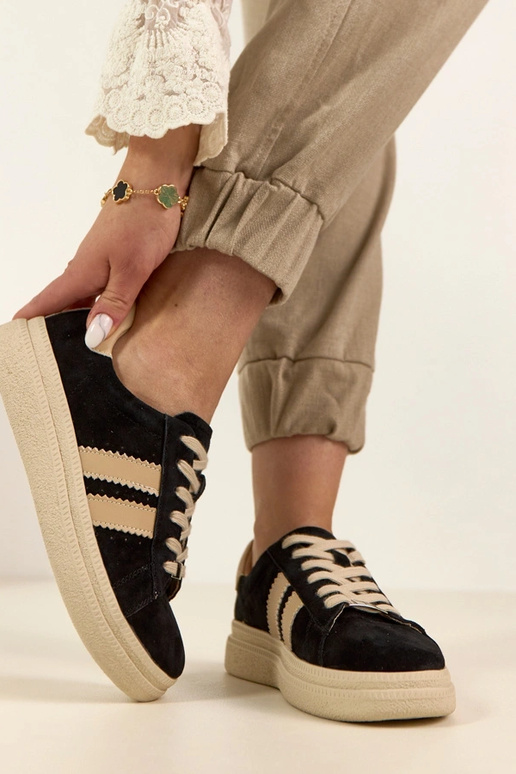 Scarpe sportive in pelle nere a...