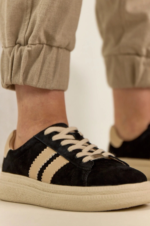 Scarpe sportive in pelle nere a...