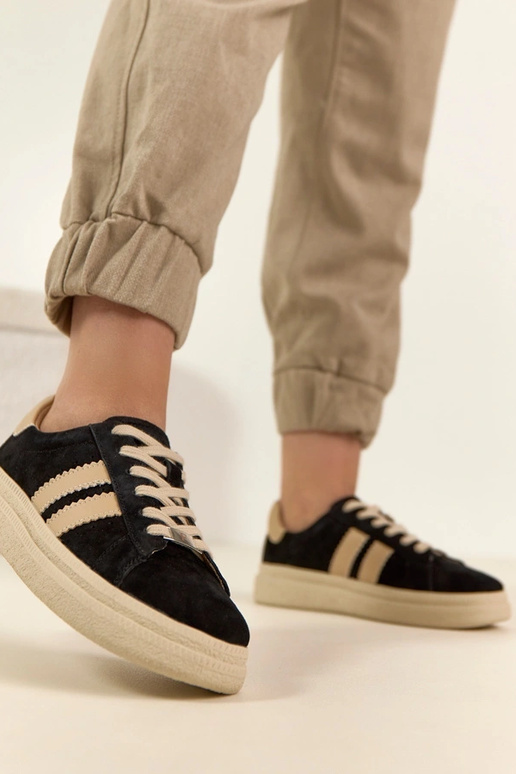 Scarpe sportive in pelle nere a...