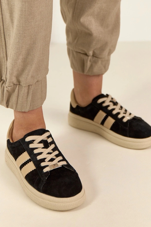 Scarpe sportive in pelle nere a...