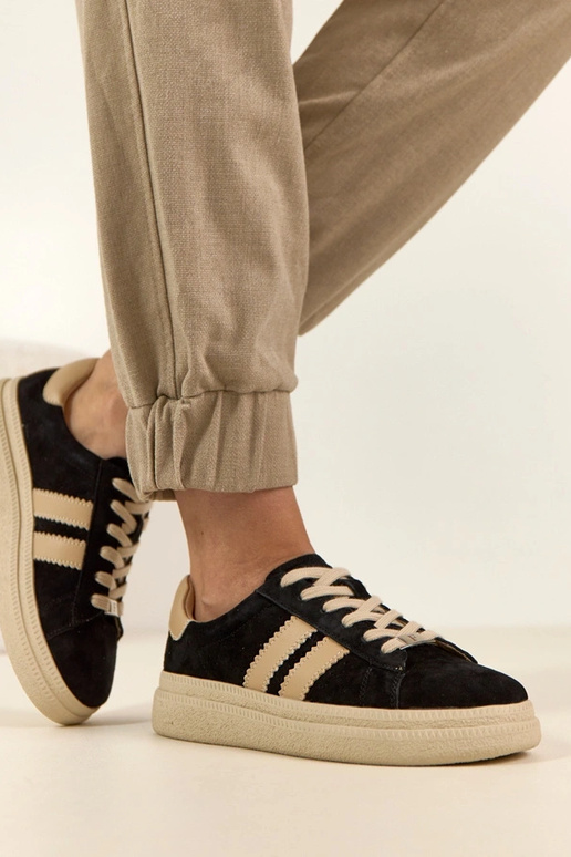 Scarpe sportive in pelle nere a...