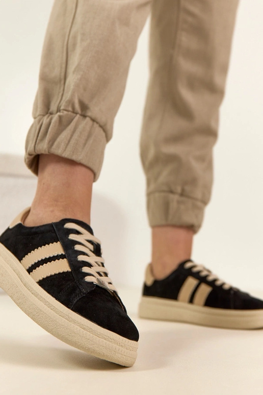 Scarpe sportive in pelle nere a...