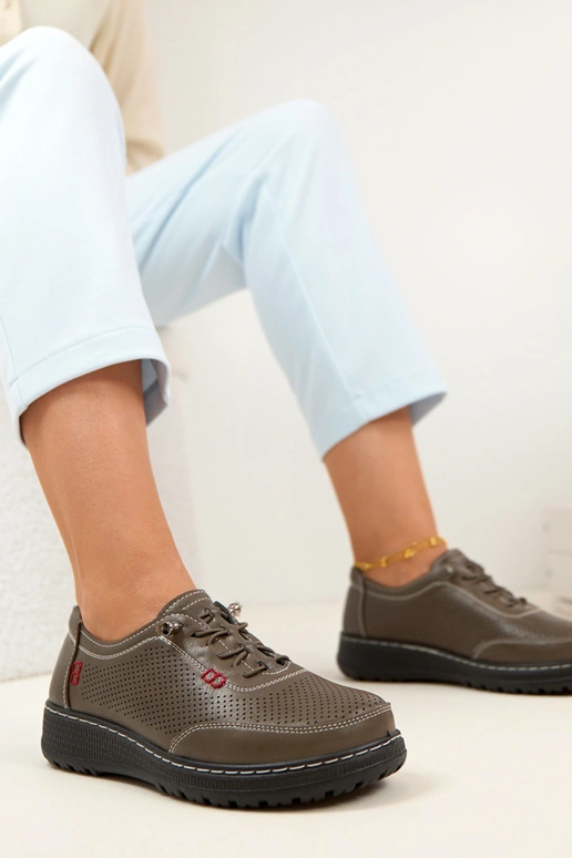 Mocassini traforati grigi Solenne