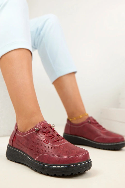 Mocassini traforati rossi Solenne