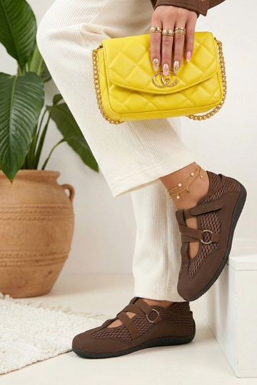 Scarpe ballerine sportive marroni Vesper