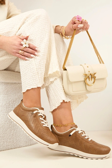 Scarpe sportive a rete marroni chiare SIone 2