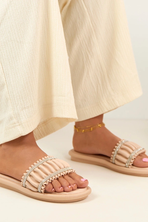 Infradito color sabbia con cristalli...