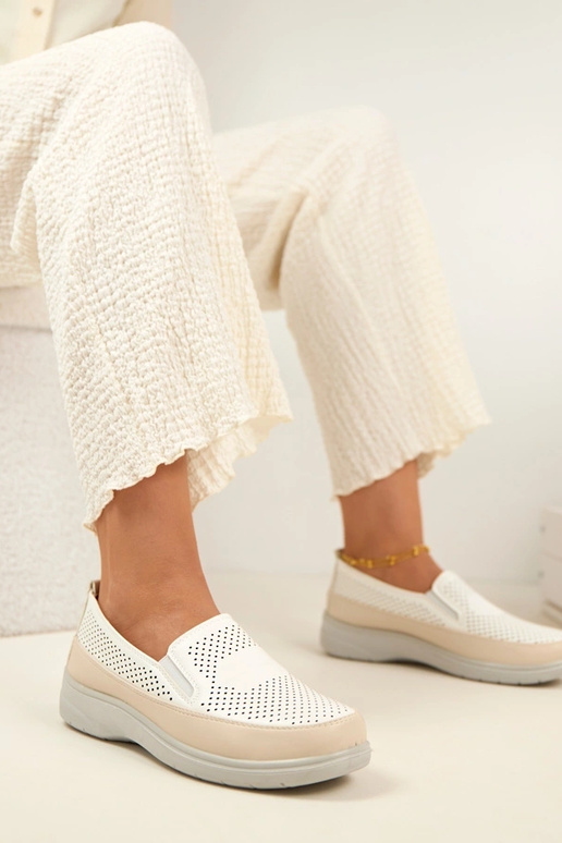 Mezze scarpe a rete bianche color...