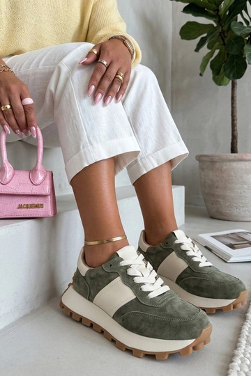 Scarpe in pelle verdi con piattaforma Filippo
