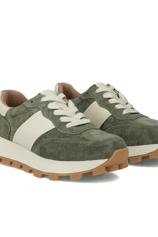 Scarpe in pelle verdi con piattaforma...