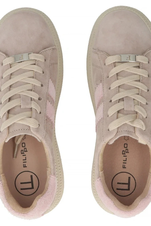 Scarpe in pelle beige con piattaforma...