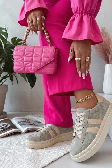 Scarpe in pelle grigie con piattaforma Filippo 2