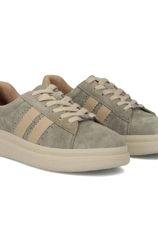 Scarpe in pelle grigie con...