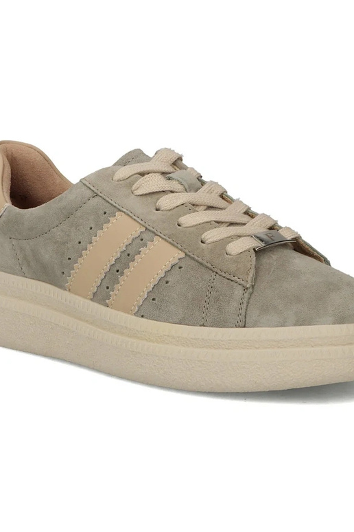 Scarpe in pelle grigie con...